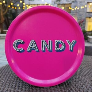 ASTA BARRINGTON for JAMIDA [NWT] Home Decor Pop Art CANDY Pink “Word" Tray Plate